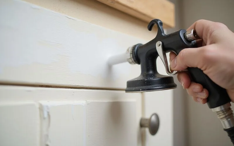 Professional cabinet door spraying for smooth factory finish