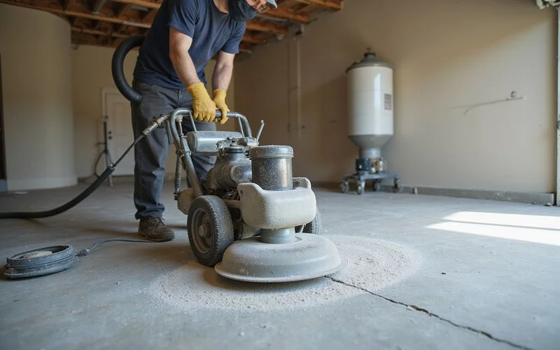 Diamond grinding concrete floor preparation for epoxy coating